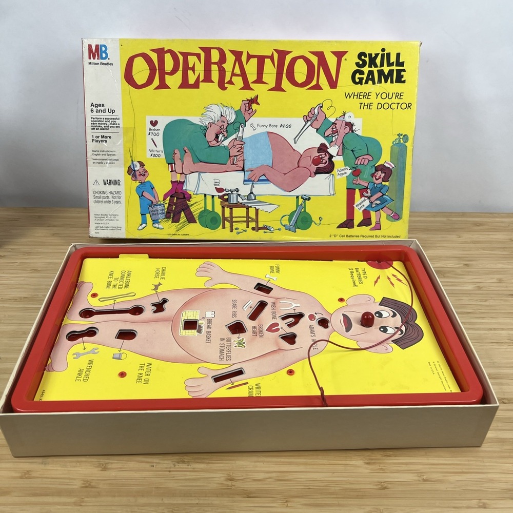 1965 Milton Bradley‎ Operation Skill Game Vintage Incomplete Parts Repair No PWR